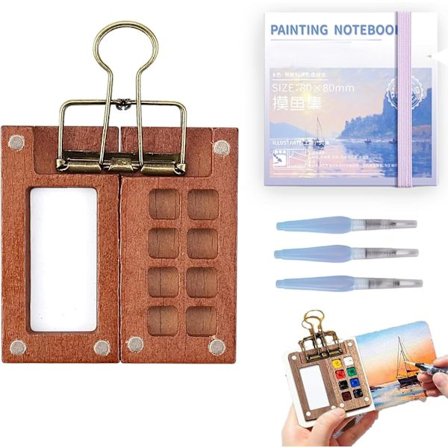 Mini Akvarelsæt, 15 Rum, Mini Rejsepaletsæt, Bærbar Skitsebogspalet - Intet Pigment