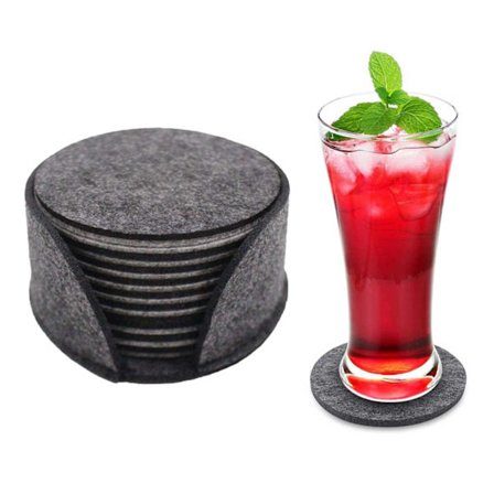 10-pak Vendbare Brikker i Grå Filt med Holder grå