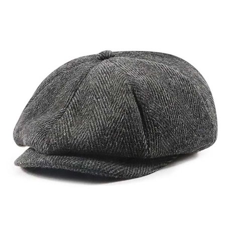 Herre newsboy-beret, myk justerbar flat-top beret, baker boy-hatt, irsk Gatsby-stil ivy-caps