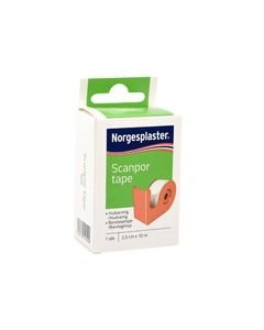 Norgesplaster Scanpor tape med dispenser 2,5 cm x 10 m hvit 1 stk