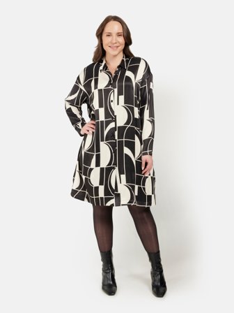 CISO - Kjole - Sort / Hvid - Mønstret