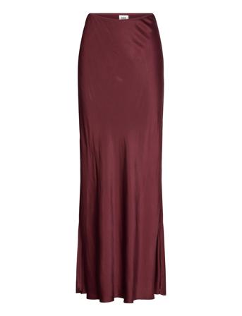 Tyne Satin Maxi Skirt Burgundy Twist & Tango