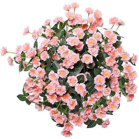 Kunstige små rose villblomster falske blomsterbukett utendørs floral hagedekor 3 stk (blå)(Rosa)