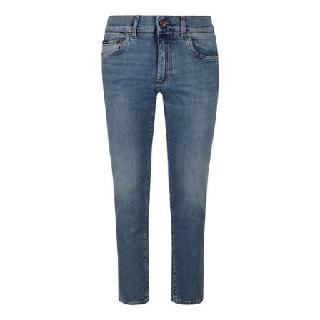 Dolce & Gabbana, Slim-fit Jeans Niebieski, Mężczyzna, Rozmiar: S