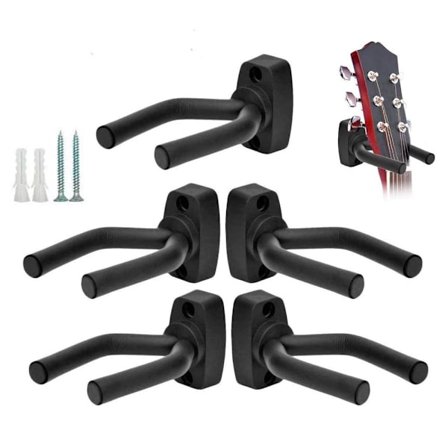 5 stk. guitarophæng, krog holder vægmontering til alle størrelser guitarer, bas, mandolin, banjo