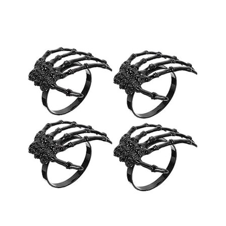 8 stk. Skelet Hænder Halloween Servietringe Servietspænder Servietholdere Halloween Festartikler Hjemmelavet Middagsbordsdekoration_OF