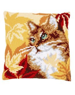 Broderikit Pude Katten - Vervaco