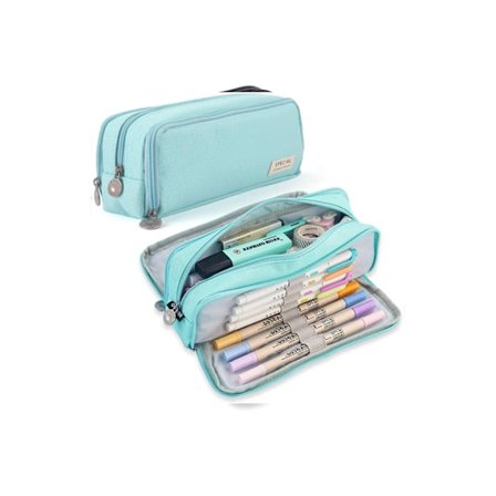 1 st Stor Pennfodral med 3 Fack Pennväska Stor Kapacitet