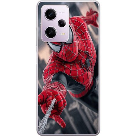 Kompatibel Mobilcover til Xiaomi Xiaomi Redmi Note 12 Pro Dynamisk Spider-Man-illustration i action-perspektiv, superheltetema med bevægelsesenergi o
