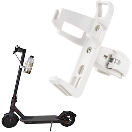 360 Graders Rotation Vandflaskeholder til Cykel & El-Scooter, Anti-Slip Hurtig Afmontering Tilbehør Kop Drikkeholder - Hvid