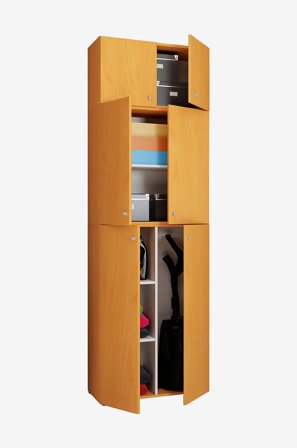 VCM - Vcm Rengjøringsskap Lona Xxl hengslede dører - Med tilbehør - Beige - Skap - Fra Homeroom