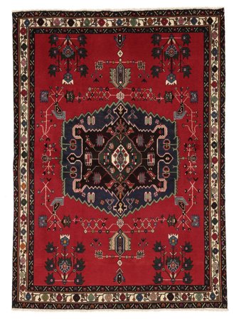 Afshar/Sirjan Teppe Håndknyttet 164X228 Mørk Rød/Svart Persia