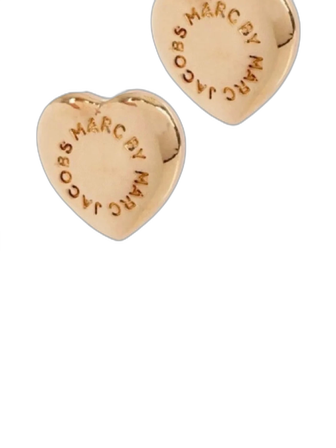 Guldiga hjärtformade örhängen Marc Jacobs