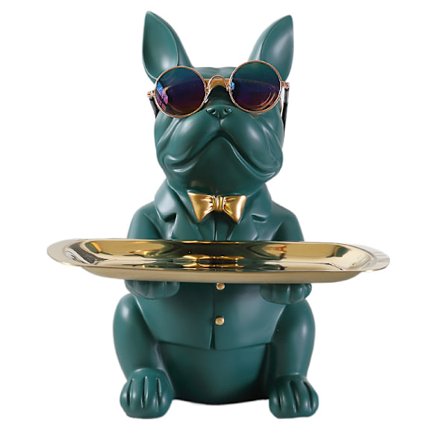 Fransk Bulldog Hundestatue Nordisk Skulptur Smyckesförvaring Borddekoration Present Bälte Tallrik Glasbricka Hemkonst