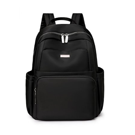 Sort nylon rygsæk til hverdagsbrug