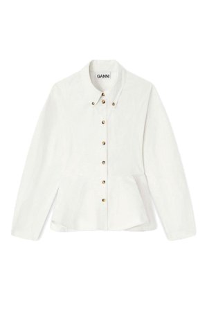 Stretch cotton peplum shirt egret 38