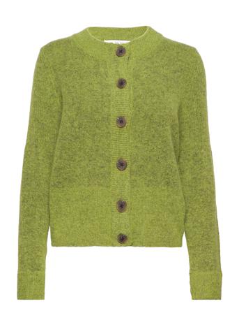 Slfsia Ls Knit Cardigan B Coll Green Selected Femme