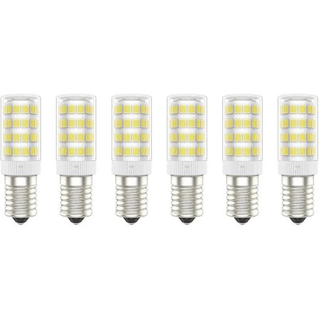 E14 Led -lamput, 5w (vastaa 50w), viileä valkoinen (6000k), Ac220-240v, välkkymätön, ei himmennettävä, 300 lumenia, Cri>80, 6 kpl - (viileä valkoinen,