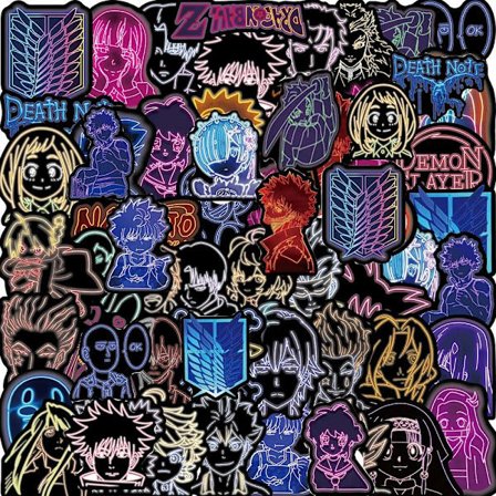 Klistermærker anime - 50 stk