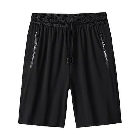 {xjxj} Herr Löpar- och Vandringsshorts Snabbtorkande Sport Fitness Utomhusshorts Fickor med Blixtlås - Svart