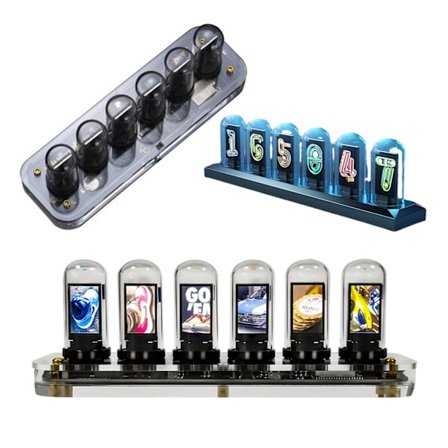 Tube IPS RGB Nixie Tube Clock Glow Customized Dial Styles Display Gifts US