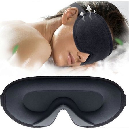 Sovmask, AcserGery 3D Mörkläggande Viktad Ögonmask, AcserGery Svart Ögonbindel