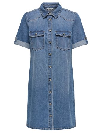 ONLY Onllisa S/S Dnm Dress Gua Noos - Blue - S
