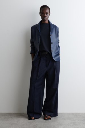 COS Women's Boat-Neck Tank Top in Blue