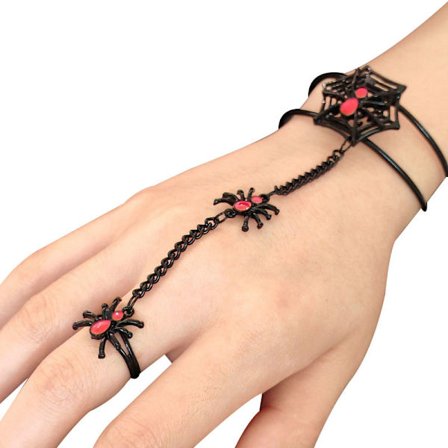 Finger Ring Armband för Kvinnor Hand Smycken Gåvor Halloween Kostym Cosplay