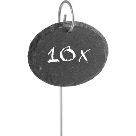 10 liuskekivikasvin nimikylttiä, Yksittäinen kasvien ja yrttien merkitseminen, 9 x 7 x 0,5 cm [soikea]