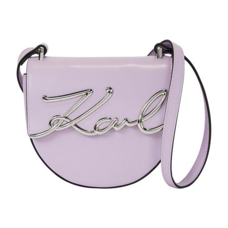 Karl Lagerfeld Crossbody Signature Small Saddle Väska lila, Dam Axelremsväskor, Dam, Storlek: ONE SIZE