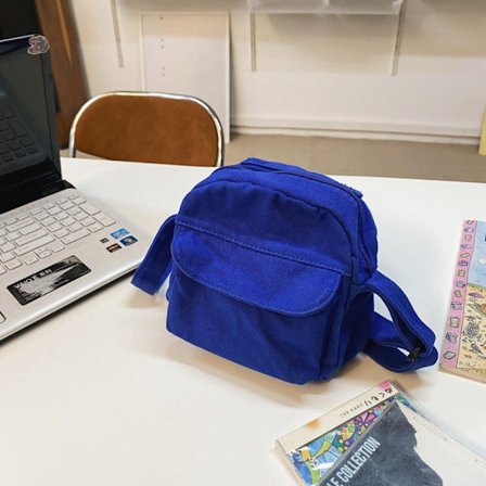 Små Canvas Crossbody-väskor Mini Phone Axelväskor BLÅ