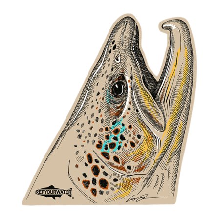 RepYourWater Sticker - Rising Brown