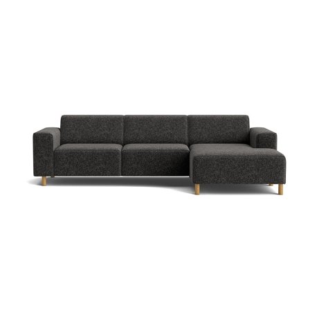 Seam chaiselong sofa, højrevendt - Genesis Antracit - 280x150x78 - Sofa, chaiselong