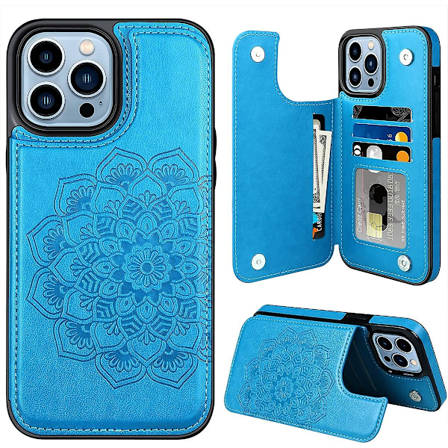 Mobilfodral för iPhone 13 Pro Max, Blommigt Magnetiskt Flipfodral för iPhone 13 Pro Max Plånboksfodral för Kvinnor med Kortfack, Skyddande Fodral 