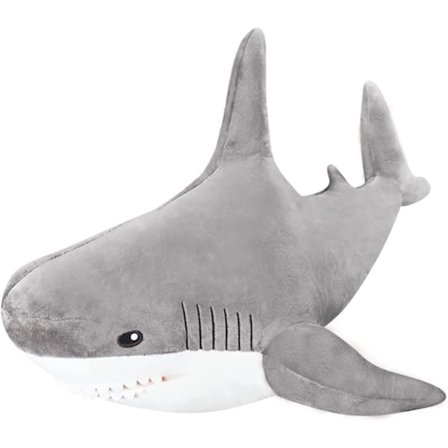 Jättehaj plyschkudde gosedjur blå haj P