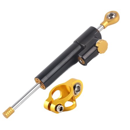 Universaali moottoripyörän ohjaustangon alumiiniseoksesta valmistettu ohjausiskunvaimennin, stabilointi, musta turvallisuuden hallinta