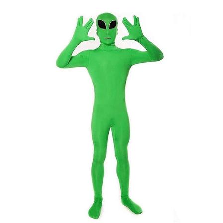 Ny Ankomst Utlending Vesens Cosplay Kostyme Grønn Alien Cos Jumpsuit Unisex Bodysuit Halloween Karneval Rollespill Fest 190