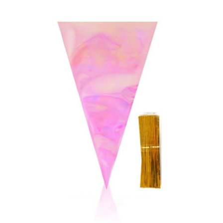 50 STK flerfargede gaveposer Godteri cellofanpose 25,5 x 40,5 cm