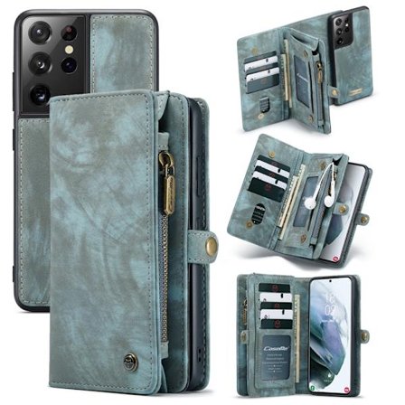 CaseMe Lompakkokotelo Multi-Slot Samsung Galaxy S21 Ultra Sininen