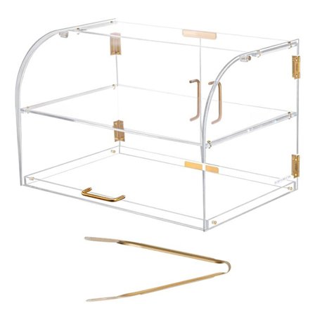 Konditoriateline-Duoku-Läpinäkyvä kaupallinen vitriini-Akryyli-2 tasoa-558x355x355 mm