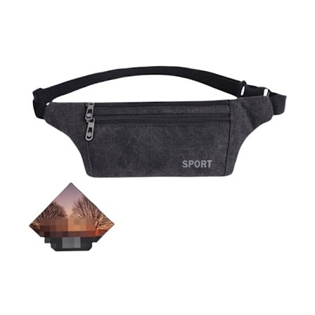 Midjeväska i canvas med ficka - Fannypack för utomhussporter