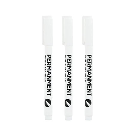 3/6 st Akrylfärg Vit Marker Vit Färgpenna för Stenmålning Keramik Glas Trä Däck Tyg Metall Canvas