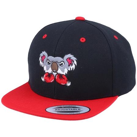 Kiddo Cap - Zwart snapback Cap - Kids Koala Bear Boxer Black/Red Snapback @ Hatstore