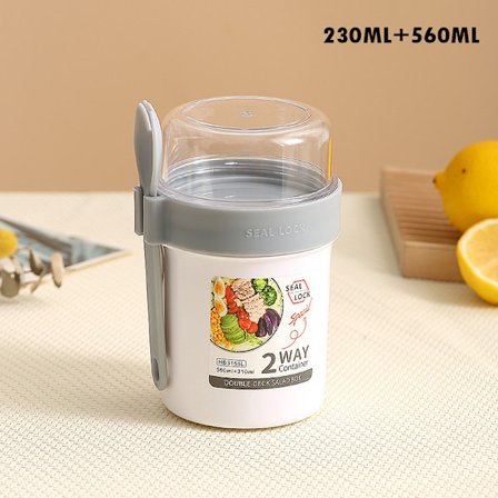 Morgenmad Havregryn Korn Nødder Yoghurt Salat Kop Forsegling Beholder Hvid