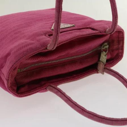 Prada Vintage, Pre-Owned Nylon Handbag Roze, Dames, Maat:ONE Size