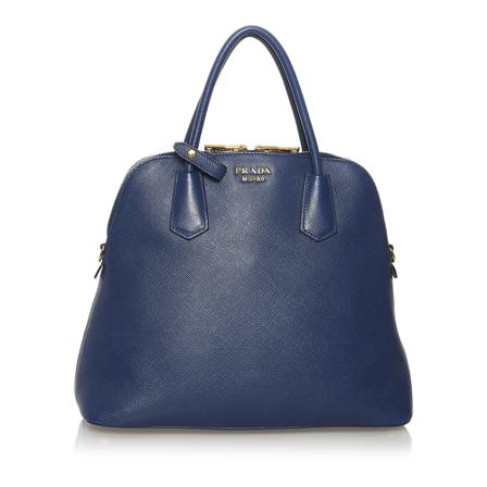 Prada Vintage, Pre -owned Saffiano Lux Satchel Blauw, Dames, Maat:ONE Size