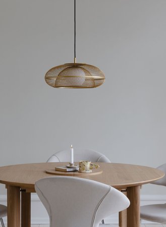 Faraday taklampe medium Ø45 - børstet messing