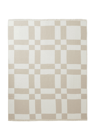 Åhléns Home Jacquardvävd pläd ANA 130x170 cm Filtar & plädar Beige ONESIZE