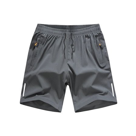 Uformelle strandshorts for menn, is-silke, kjølige, pustende, elastiske, slanke, hurtigtørkende, stor størrelse, grå
